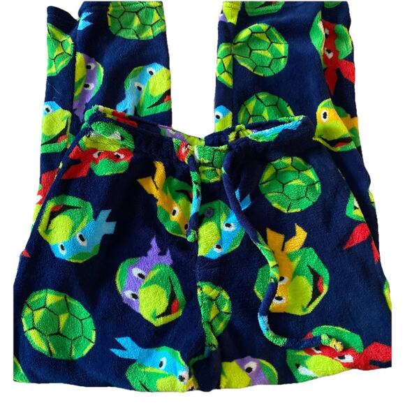 Vtg teenage mutant ninja turtles Fleece Pajama Pants Women S Y2k Nickelodeon - Picture 2 of 6
